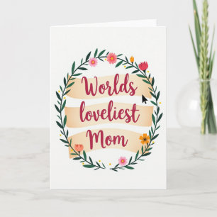 Cartão de Mãe Mais Querida do Mundo