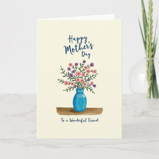 Cartão de Mãe Vibrante Bouquet (Frente)