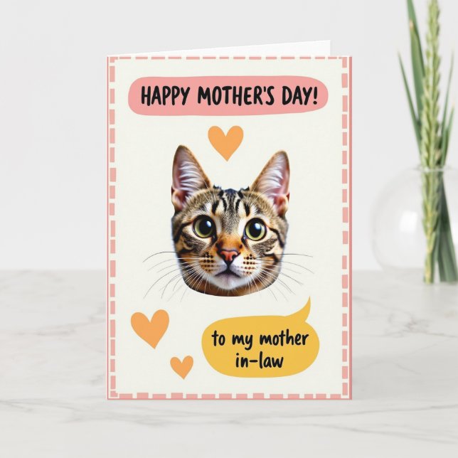 Cartão de Mães de Gatos Listrados (Frente)