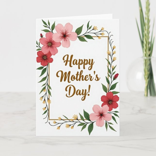 Cartão de Mães Florais Pintado (Frente)