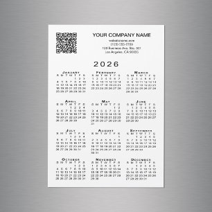 Cartão de Magneta de Calendário do Código QR 2026