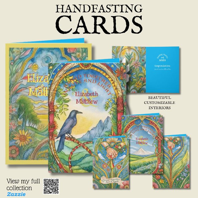 CARTÃO DE MÃO PERSONALIZADO PAGAN CELTIC RAVEN (Criador carregado)