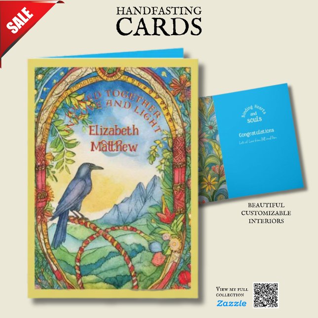 CARTÃO DE MÃO PERSONALIZADO PAGAN CELTIC RAVEN (Criador carregado)