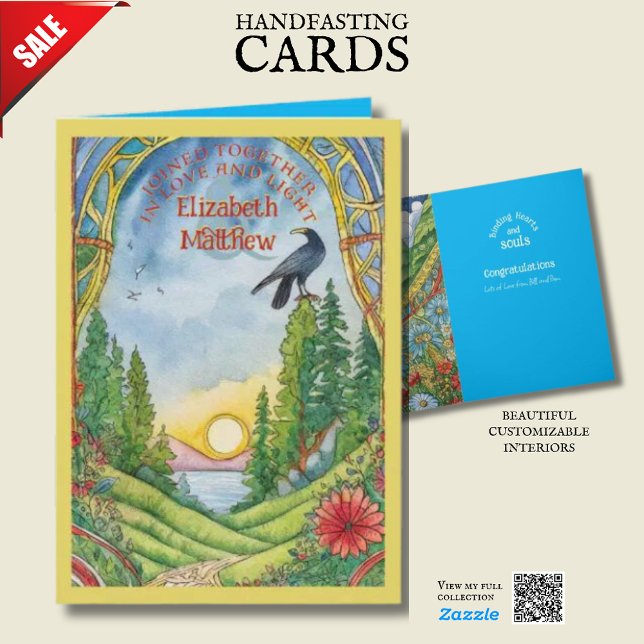 CARTÃO DE MÃO PERSONALIZADO PAGAN CELTIC RAVEN (Criador carregado)