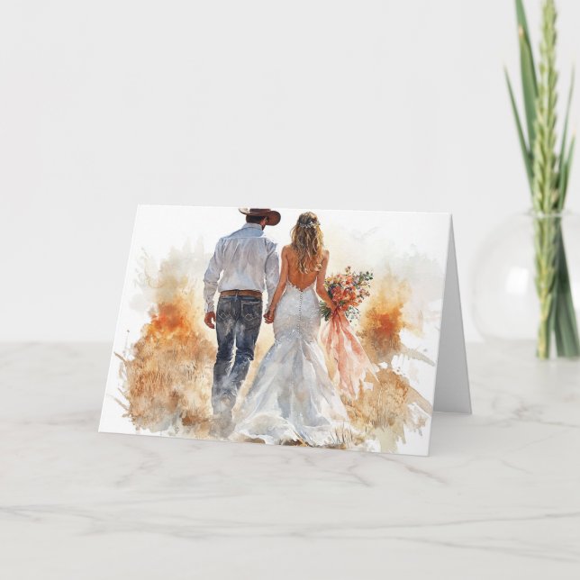 Cartão De mãos dadas, prontos para um felizes para sempre (Frente)