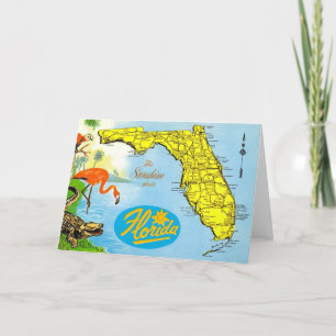 Cartão de Mapa Antigo da Flórida