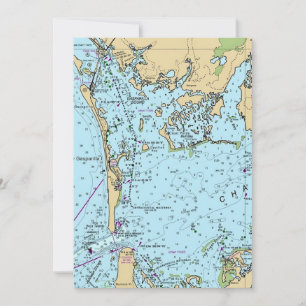 Cartão de Mapa Antigo de Charlotte Harbor Flórida