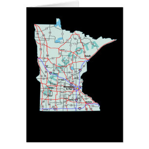 Cartão de Mapa Interestadual do Minnesota