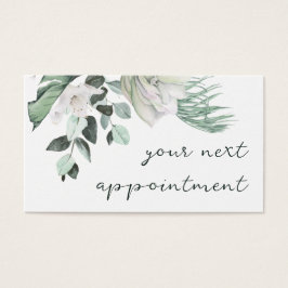 cartão de marcação das flores brancas emerald gree