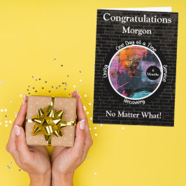 Cartão de Marco de Sobriedade Personalizado com Gr