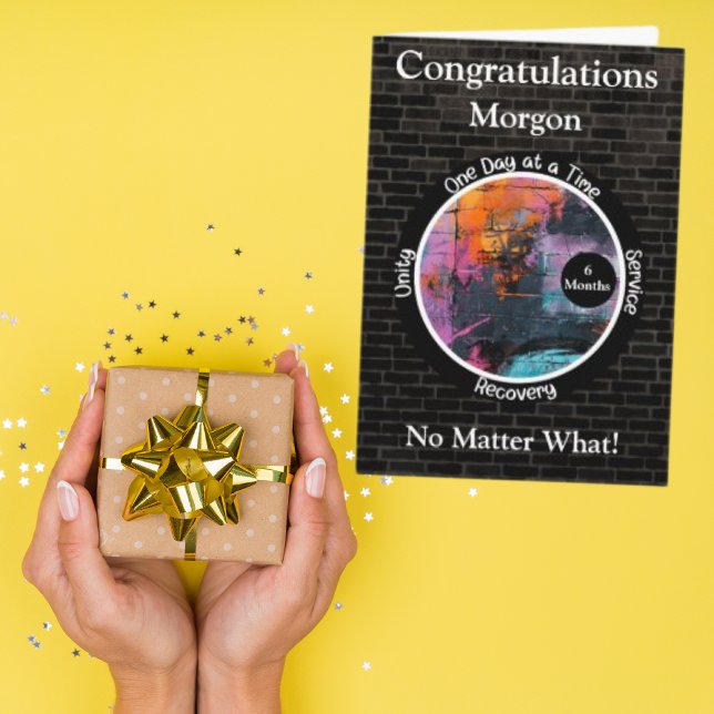 Cartão de Marco de Sobriedade Personalizado com Gr (Criador carregado)