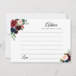 Cartão de marinho, burgundy e blush floral<br><div class="desc">Um simples design floral com belas flores de cor-de-água,  azuis marinho e cor-de-água rosa. Sinta-se livre para alterar as cores e os detalhes do texto.</div>