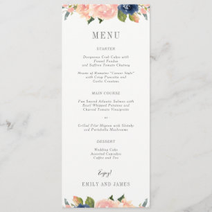 Cartão de Marinho de Casamento Blush #NBC