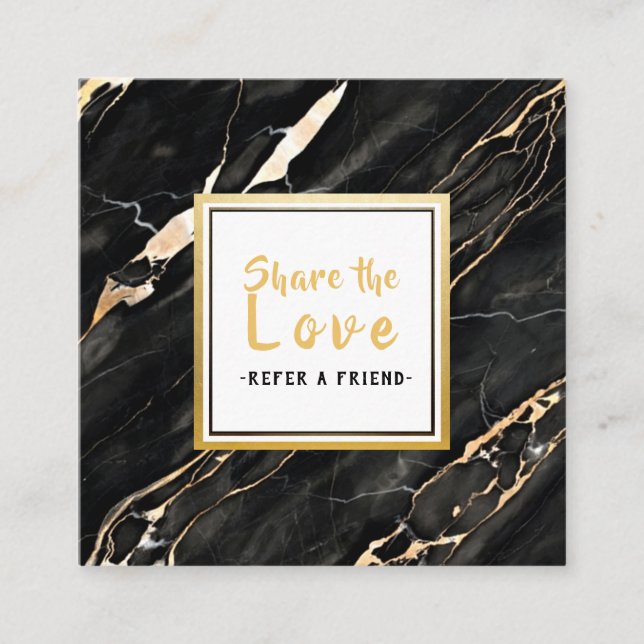 Cartão de mármore Dourado preto original da (Frente)