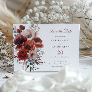 Cartão de Marsala Elegance Save the Date