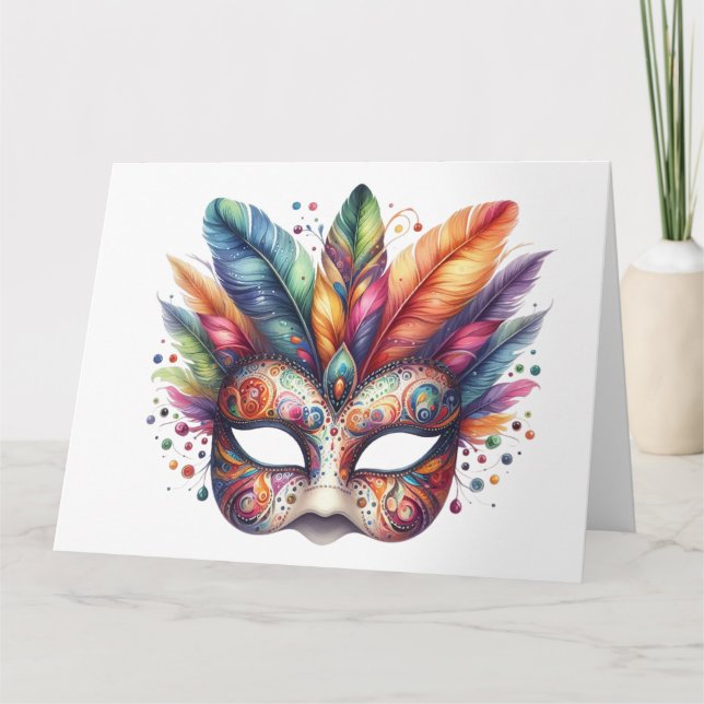 Cartão de Máscara Colorida Incrível (Frente)
