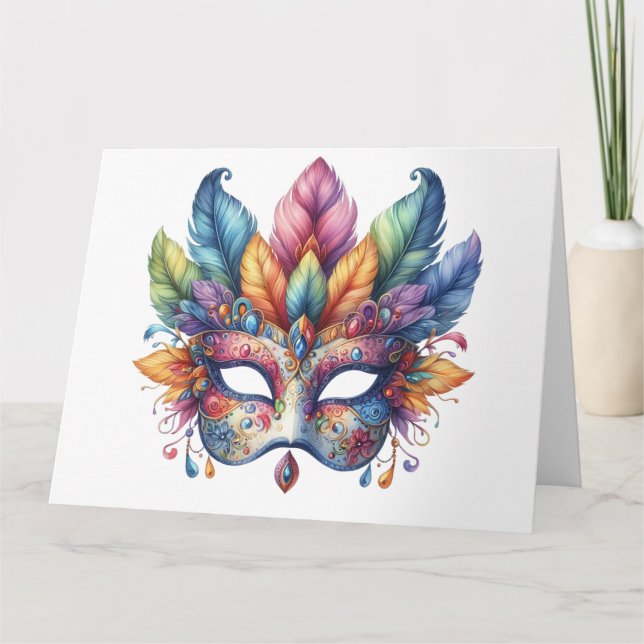Cartão de Máscara Colorida Incrível (Frente)