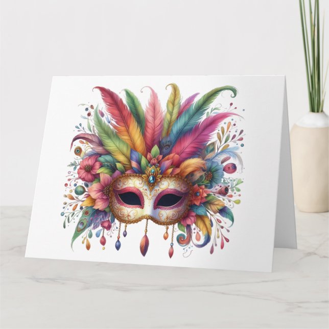 Cartão de Máscara Colorida Incrível (Frente)