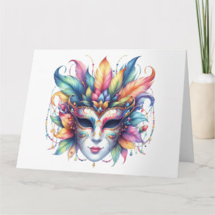 Cartão de Máscara Colorida Incrível