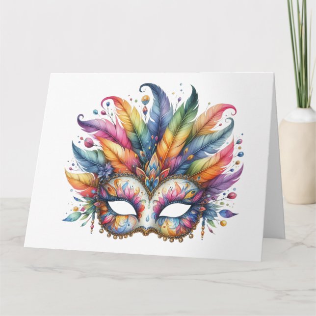 Cartão de Máscara Colorida Incrível (Frente)