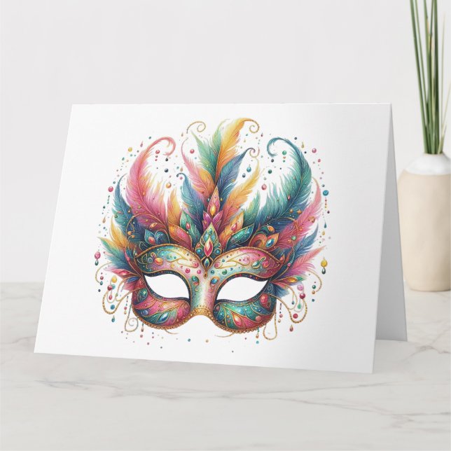 Cartão de Máscara Colorida Incrível (Frente)