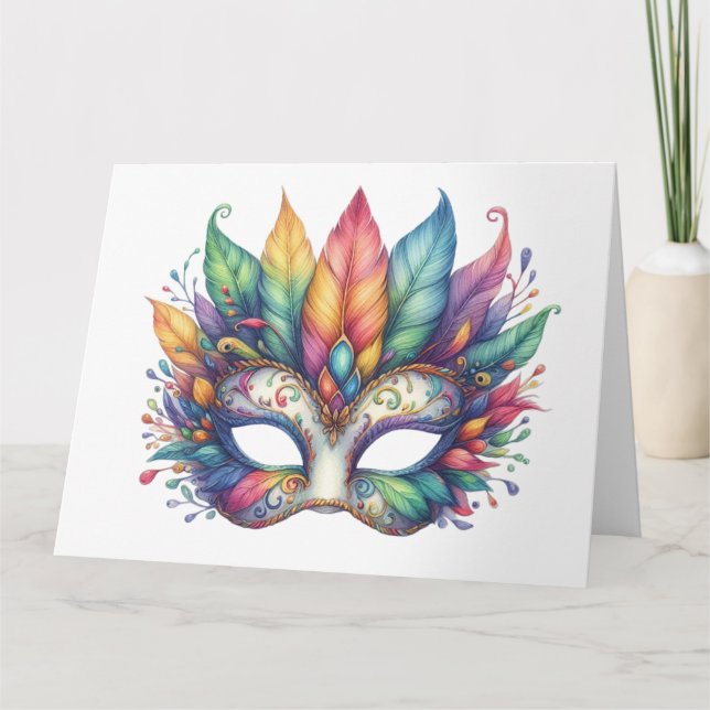 Cartão de Máscara Colorida Incrível (Frente)