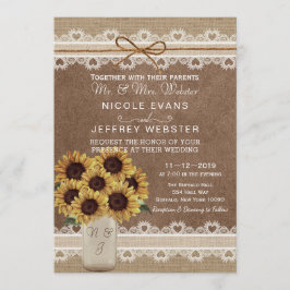 Cartão de Matiz de Girassol para Casamento de Barã