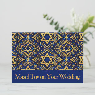 Cartão de Mazel Tov para Casamento, Estrela de Dav