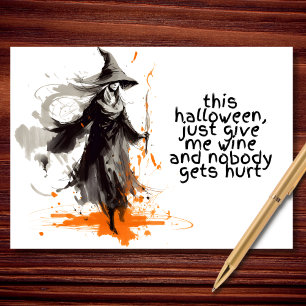 Cartão Dê-Me Vinho No Halloween