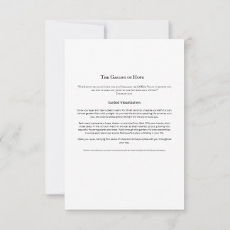 Cartão de Meditação do Jardim da Esperança | Chris