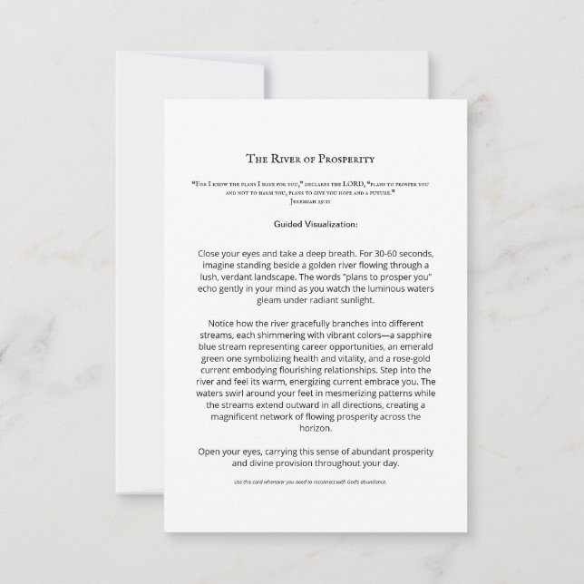 Cartão de Meditação do Rio da Prosperidade | Chris (Verso)
