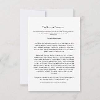 Cartão de Meditação do Rio da Prosperidade | Chris