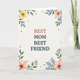 Cartão de Melhor Amiga Mãe Botânica