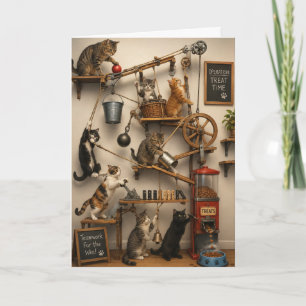 Cartão de Melhor Amigo Gatos Rube Goldberg Só Porq