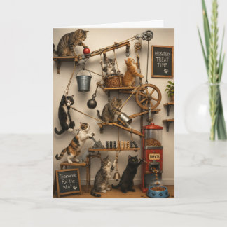 Cartão de Melhor Amigo Gatos Rube Goldberg Só Porq
