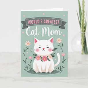 Cartão de Melhor Mãe de Gato do Mundo