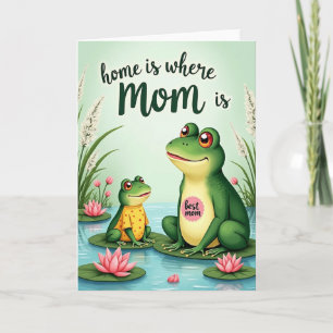 Cartão de Melhor Mãe do Sapo Verde