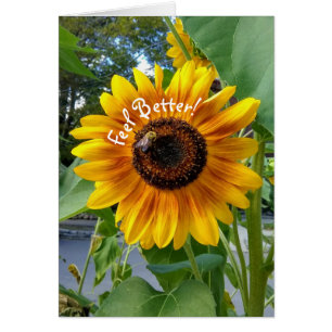 Cartão de Melhoras com o Sol Feliz Amarelo