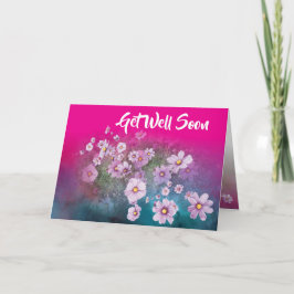 cartão de melhoras cosmos flor silvestre rosa