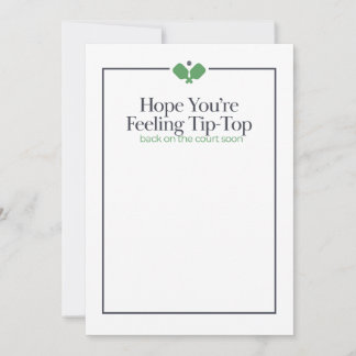 Cartão de Melhoras de Pickleball | Verde Marinho