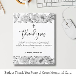 Cartão de Memória Cruz de Funeral Obrigado ao Orça