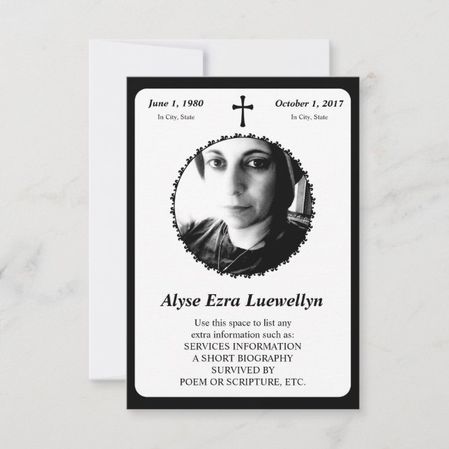 cartão de memória. cruz elegante (Frente)