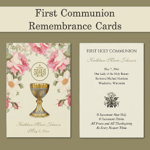 Cartão de Memória da Primeira Sagrada Comunhão Ele