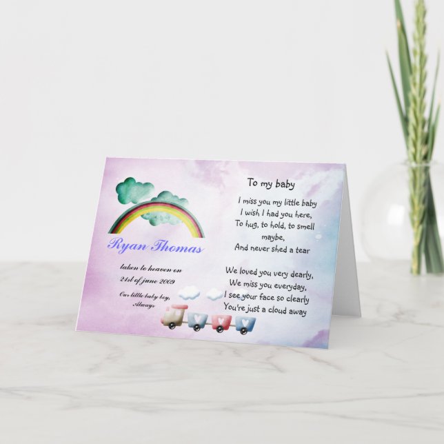 Cartão de memória para bebê ou criança (Frente)