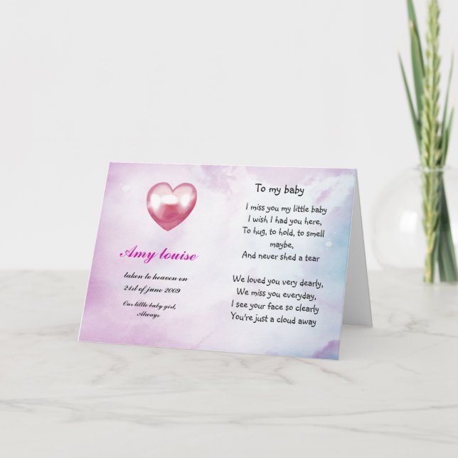 Cartão de memória para bebê ou criança (Frente)