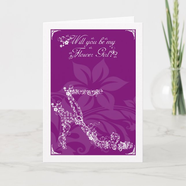 Cartão de Menina das Flores, Você será minha Dama  (Frente)
