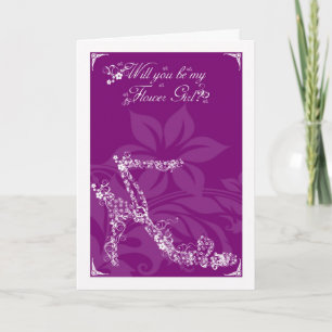 Cartão de Menina das Flores, Você será minha Dama 