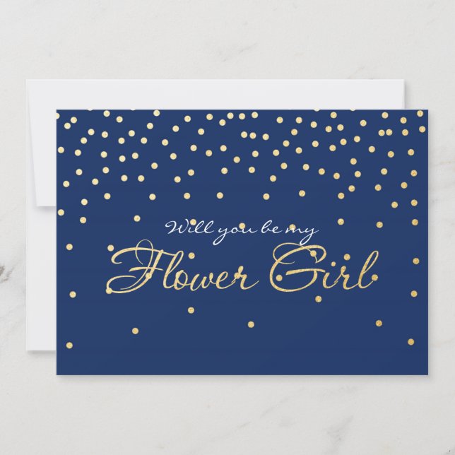 Cartão de MENINA DE FLORES com Confete de Folha Do (Frente)