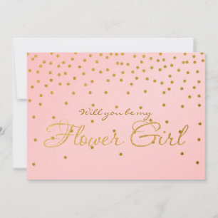 cartão de MENINA DE FLORES com Confete em Rosa e D