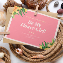 Cartão de Menina de Flores de Casamento Tropical